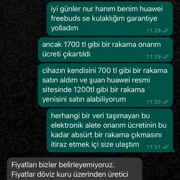 Huawei Marka Kulaklığım KVK Teknik Servisinde Absürt Bir Rakama Onarım