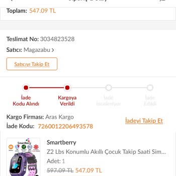 Kusurlu Ürün Smart Berry Akılı Çocuk Saati