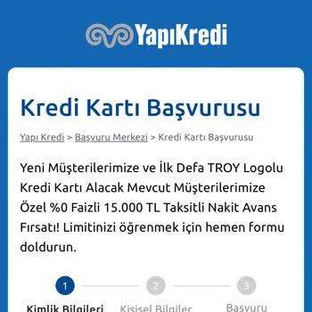 Yapı Kredi Troy Logolu Kredi Kartı Kampanyası