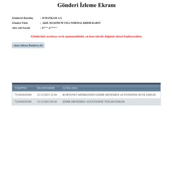 Kuryenet 3 Gündür Şubede Olan Kartım Dağıtıma Çıkmadı