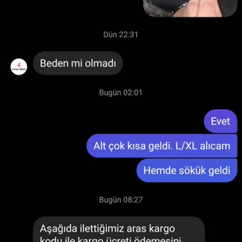 HemenElbise İade Değişim Olayı Çok Kötü.