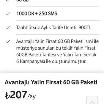 Vodafone 207 TL Olan Paketi 324 TL'ye Faturalandırma
