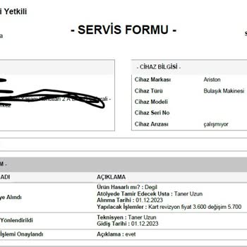 Servisfoni Bulaşık Makinesi Hk. Da