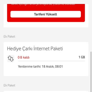 Vodafone Kullanım Haklarım Dolmadan Akıllı İnternet Paketi Yansıtıyor.
