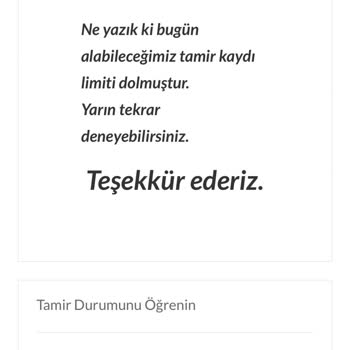 Zippo Bakım Randevusu Sorunu