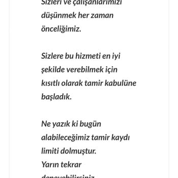 Zippo Bakım Randevusu Sorunu