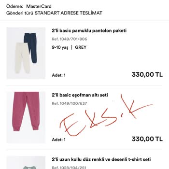 Lefties Eksik Ürün Sorunu