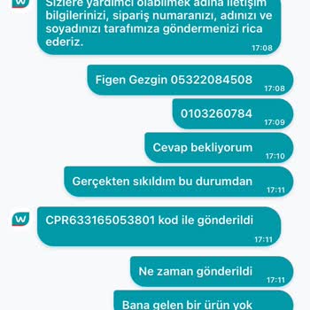 Watsons Eksik Ürün Gönderilmemesi