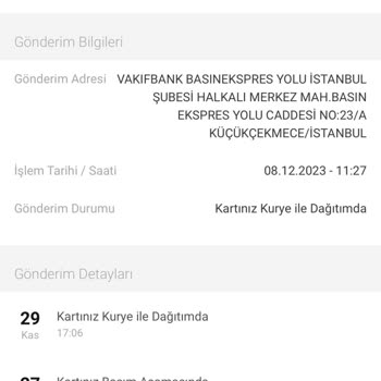 VakıfBank Kart Getirmeyen Kurye Sorunu