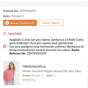Trendyol Para İadesi Yapılmadı