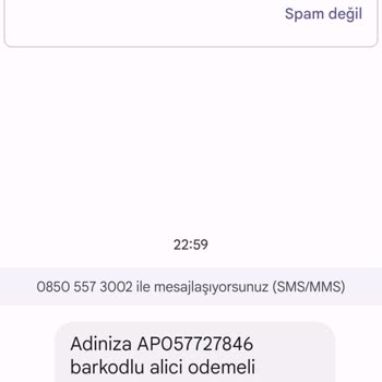 0850 557 30 02 PTT'den Sipariş Vermedim Veri Kaptırmış