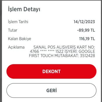 Google First Touch Firmasından Bilgim Olmadan Para Çekildi