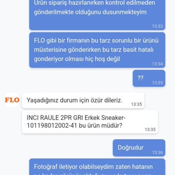 FLO Ayakkabı FLO Hatalı Ürün Gönderimi