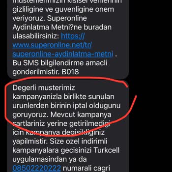 Superonline Stoklarında Bulunmayan Ürünün Kampanyası