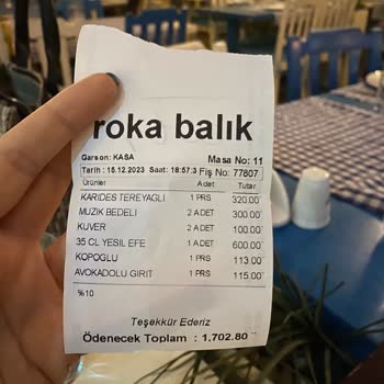 Roka Balık Fahiş Fiyatlarla Hüsran Dolu Akşam