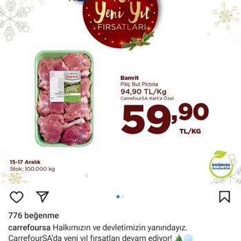 Carrefour SA Banvit Pirzola Ürün Olmaması