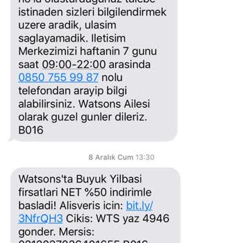 Watsons Ürün Bilgilendirme Yapılmaması