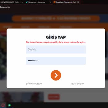 Craftrise.tc Hesabıma Giriş Yapamıyorum