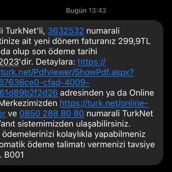 TurkNet 18 Günlük Faturaya 299₺ Fatura