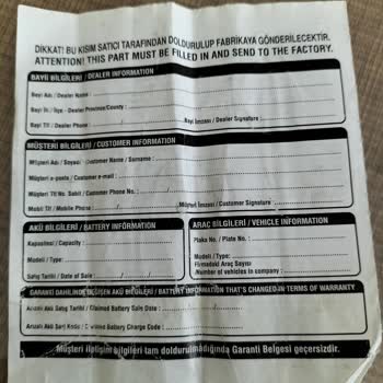 İnci Akü Garantili Bozuk Akünün Arkasında Durmadı