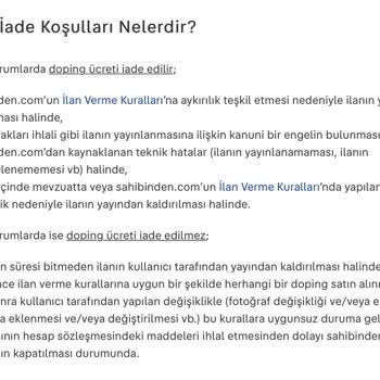 Sahibinden.com Dopingli İlana Adres Değişikliği Yapmıyor!