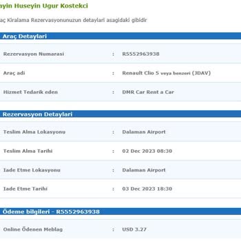 Vipcars Rezervasyon Ücretlerini İade Etmiyor