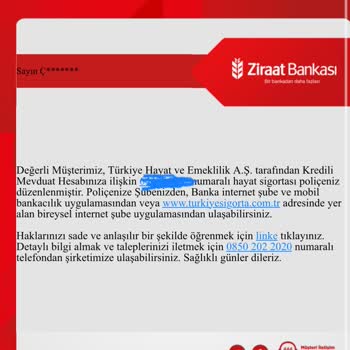 Ziraat Bankası'nın Habersiz Hayat Sigortası Yapması