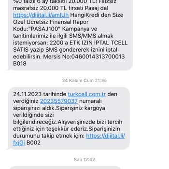 Turkcell Pasaj Sipariş İptali (şu An Çantalar Stokta Mevcut)