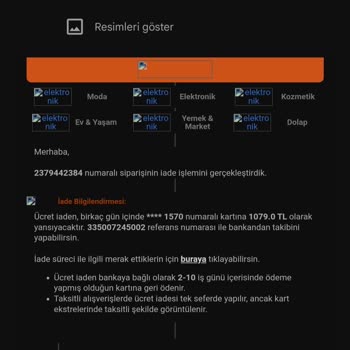 Trendyol Ücret İademi Yapmıyor