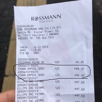 Rossmann Ürün Fiyat Farklılığı