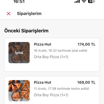 Pizza Hut Saçma Bir Şekilde Teslimatı 45dk Sonra İptal Etti.