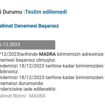 MNG Kargo Sipariş Teslim Edilememesi