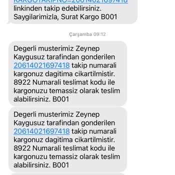 Sürat Kargo Ürünümü Teslim Etmiyor