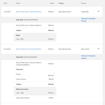 Epic Games İade Ettiğim Oyunumun Parasını Vermedi