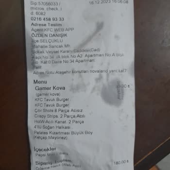 KFC Eksik Ürün Çıkması