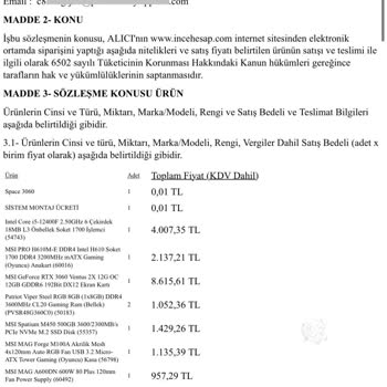 İncehesap Sipariş Tamamlandıktan Sonra Fiyatı Düşen Ürün