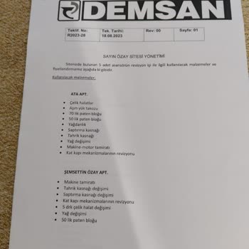 Demsan Asansör Asansör Tamir Ve Bakım Sorumsuzluğu