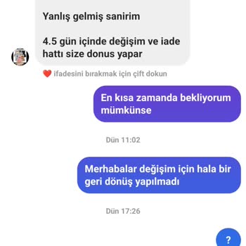 Minimilk.kids (Instagram) Minimilk. Kids Yanlış Ürün Yollayıp Değişim Yapmadılar