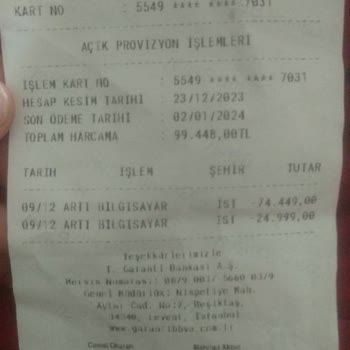 Garanti BBVA Gece Yarısı Hesabımdan Habersiz Alışveriş Şoku!