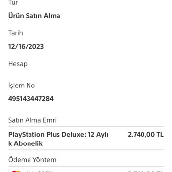 PlayStation Yıllık Plus Üyeliği İzinsiz Yenilemesi