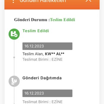 MNG Kargo Ezine Yanlış Kişiye Teslimat!