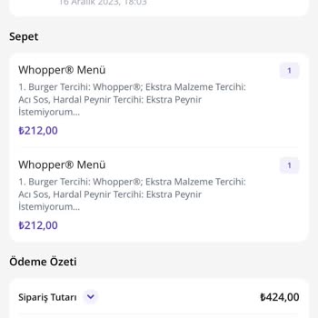 Getir Ve Burger King Hayal Kırıklığı