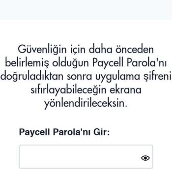 Paycell Şifre Yenileme Hatası