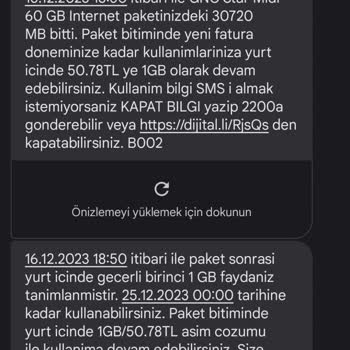 Turkcell Otomatik Tanımlanan 1 GB 50.78