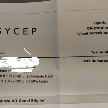 EasyCep Sattığım Telefon Ücretini Ödemiyor