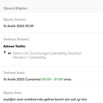 Cepte Şok Siparişinin Teslim Edilmemesi