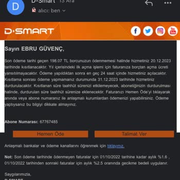 D-Smart İnternet Sözleşmeniz Var Diyerek Fatura Ödemesi Diretiliyor