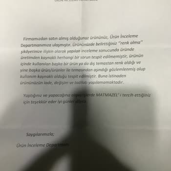 Matmazel İade Alınmayan Ürün