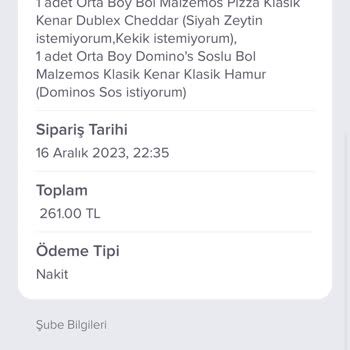 Domino's Pizza Paket Geç Geliyor