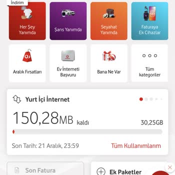 Vodafone Hediye İnternet Varken Aşım Paketi Tanımlandı